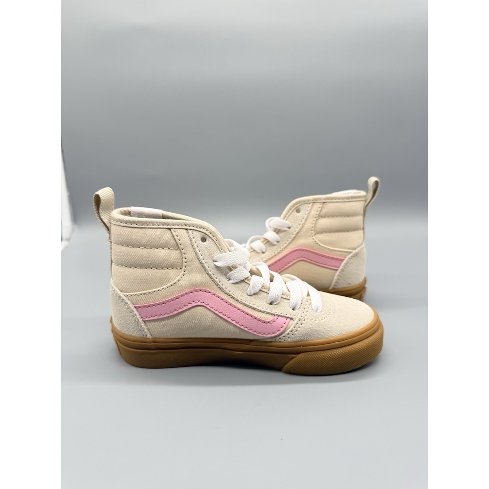 Vans Ashwood Hi Decon Suede/Canvas Oatmeal/Gum Youth 5 Skate School Sneakers - Picture 2 of 9